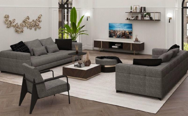 Groer Sëtzessel Edelstolféiss Modern Wunnzëmmermëttelen Sëtzessel Sofa Canapé