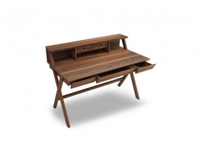 Massivholz Schreifdësch Holzmiwwelen Modernen Computerdësch mat Tirängen