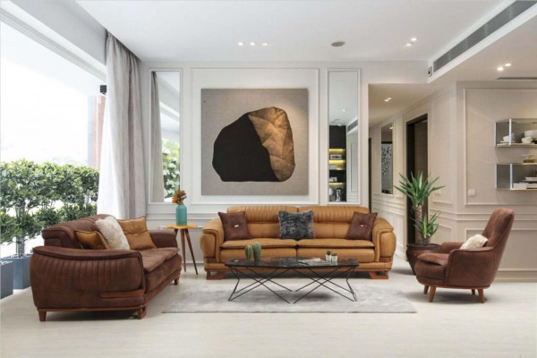 Dräibettcouch Dräisëtzer Couch 3 Sëtzer Couchen Design Wunnzëmmer Konschtléder