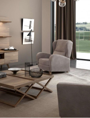 Luxe Relax-Sessel Lieseessel Modern Design Eensëtzer Taupe Modern