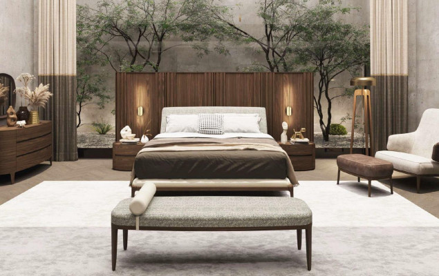 Designer Holz Nuetsdësch Modernen Design Echt Holz Schlofzëmmer Miwwelen