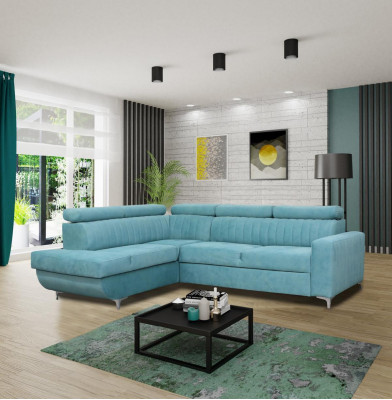 Bloos Canapé Wunnlandschaft Stoff Eck Canapé Design Textil Canapé L-Form Miwwel