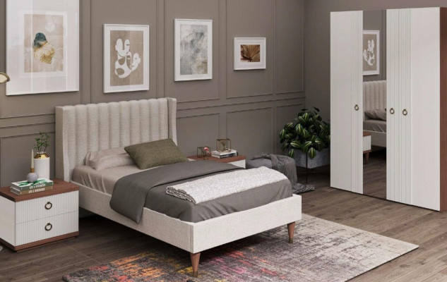 Wäissen Nuetsdësch mat Tiräng Holzmöbel Modern Luxus Schlofzëmmermöbel