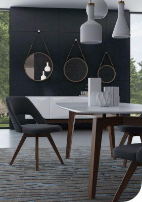Groue Luxus Iesszëmmerstull Moderner Eenzeler Stil Designer Holzmöbel