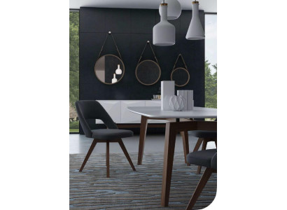 Groue Luxus Iesszëmmerstull Moderner Eenzeler Stil Designer Holzmöbel