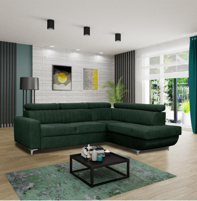 Sofas L-Form Textil Canapé Eckplaz Sëtz Sofa Wunnzëmmer modern Gréng Couchen Miwwelen