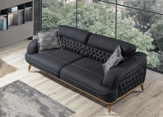 Sofa Garnitur 3+3+1 Sëtzer Garnitur Sofa Sofen Sesselen Luxus Chesterfield