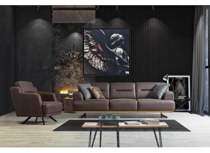 Canapé 3 Sëtzer + Fotel Living-Zëmmer Canapé Fotel Lieder Miwwelen Luxus Set