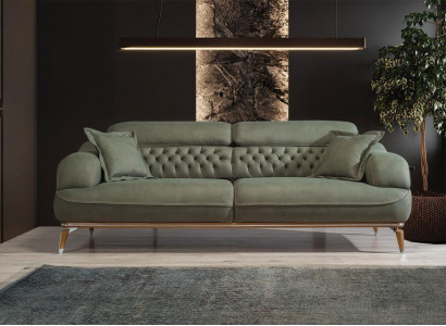Sofa 3 Plaz Gray Luxus am Textil Wunnzëmmer Design Italieneschen Stil
