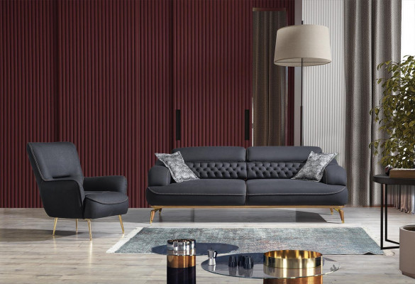 Design Textilstull Wunnzëmmer Lounge Luxus Still Design Miwwel Schwaarz