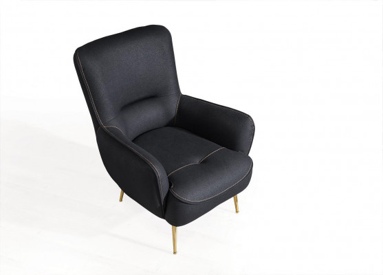 Design Textilstull Wunnzëmmer Lounge Luxus Still Design Miwwel Schwaarz