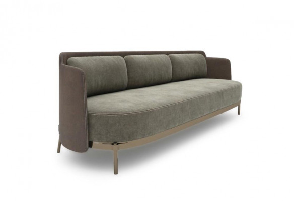Modern Zofa 3 Sëtzer Wunnzëmmer Polster Textil Luxus Couch 228cm Stoff