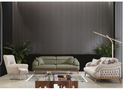 Luxus Sofa Set Couchgarnitur 3+3+1 Sëtzer Canapéen Fauteuil Stoff 3 Deeler.