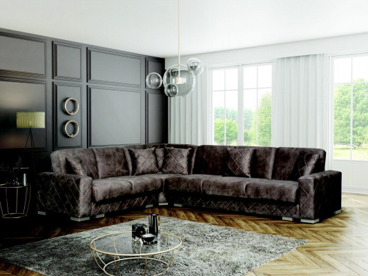 Design Sofa Ecksofa Samt Wunnlandschaft Miwwelen Canapé L-Form Schlofssofa Canapéen Nei