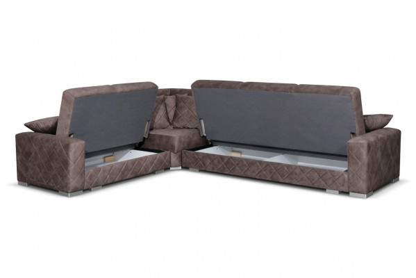 Design Sofa Ecksofa Samt Wunnlandschaft Miwwelen Canapé L-Form Schlofssofa Canapéen Nei