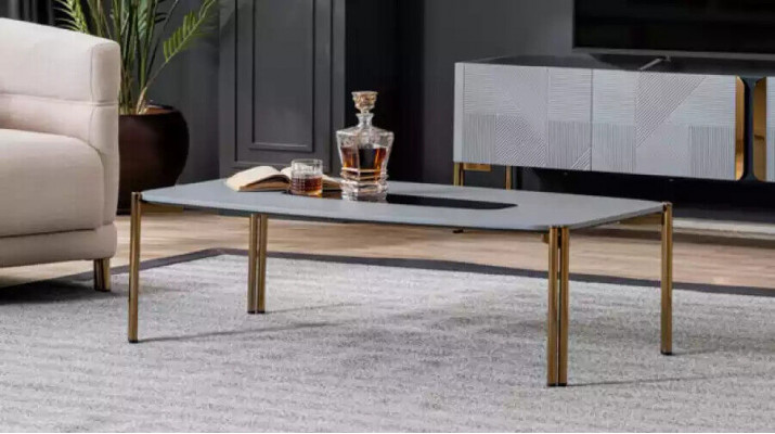 Canapé-Dësch Kaffisdësch Wunnzëmmer Wäiss Luxus Canapé-Dëscher Design Holz