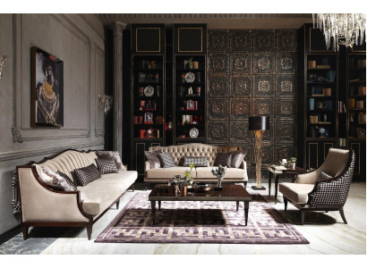 Sofagarnitur Véiersëtzer Dräisëtzer Fotel Gro Couchtischen Stoffsofa