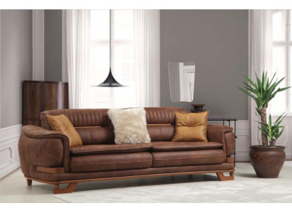 Luxus Dräibettcanapé Dräisiichter Sofa 3 Sëtzer Design Wunnzëmmer Kënschtlech Lieder