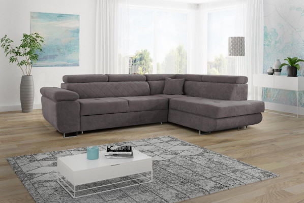 Luxus Miwwelen Wunnlandschaft Ecksofa L-Form Polstersofa Textil Schlofsofa Canapé