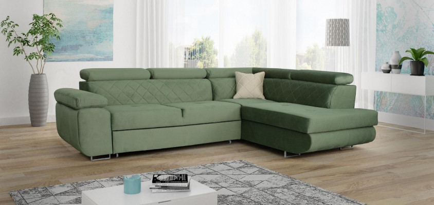 Luxus Miwwelen Wunnlandschaft Ecksofa L-Form Polstersofa Textil Schlofsofa Canapé