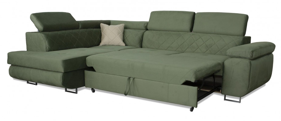 Luxus Miwwelen Wunnlandschaft Ecksofa L-Form Polstersofa Textil Schlofsofa Canapé