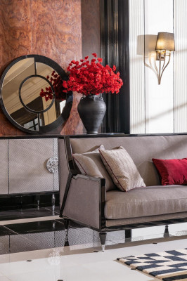 Sofagarnitur Dräisëtzer Fotell Couchtische Set 5tlg Gro Stoffsofa