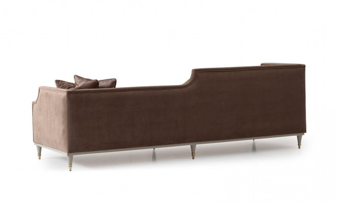 Véier-Sëtz Sofa Garnitur 4 Sëtz Sofa Stoffsofa Polstersofa Brong Set