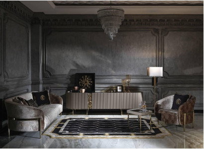 Sofagarnitur Dräisëtzer Fauteuil Beige Stoffsofa RTV Säitentësch 4-Stéck-Set