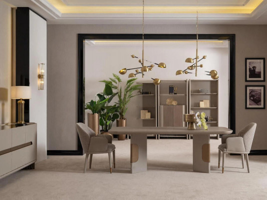 Iessgrupp Iesszëmmer Garnitur Iesseck Iessdësch Still Set 7tlg Beige