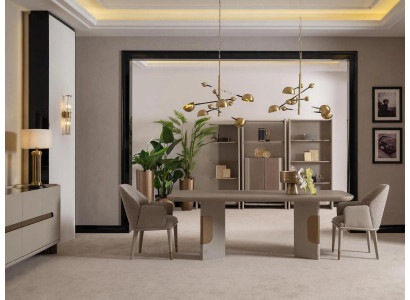 Iessgrupp Iesszëmmer Garnitur Iesseck Iessdësch Still Set 7tlg Beige