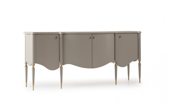 Wunnzëmmer Garnitur 4tlg. Sesselen Niewendësch Sideboard Spigel Bäige.