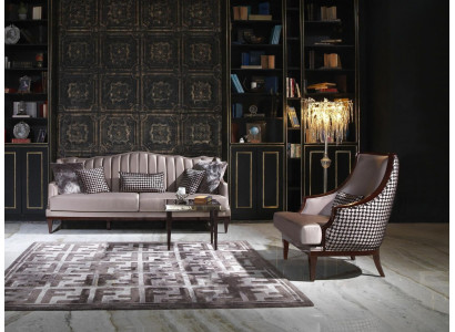 Canapé-Set Véiersëtzer Fauteuil Stoffsofa Gro Polstersofa 4 Sëtzer Set