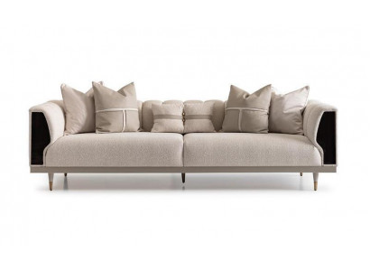 Luxus dräisëtzege Sofa 3 Sëtzer Beige Polstersofa Stoffsofa Modern Sofa