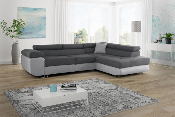 Design-Schlofkutsch Mébelen Textilpolster Gaang Kutsch Sofa L-Form Eckkouche Modern Eckkutsch