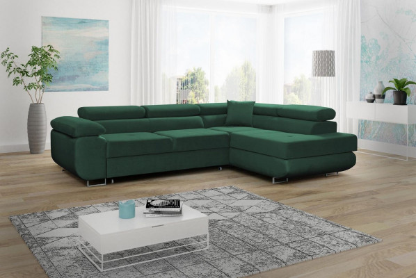Design-Schlofkutsch Mébelen Textilpolster Gaang Kutsch Sofa L-Form Eckkouche Modern Eckkutsch