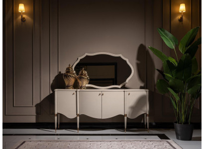 Grupp Sideboard mat Spigel Anrichte Schaf Holz Beige Kommode Set