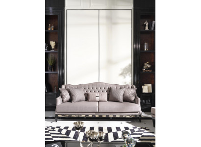 Chesterfield Canapé 3 Sëtzer Stoffcanapé Gro Drësëtzer Polsterkanapé Stoff