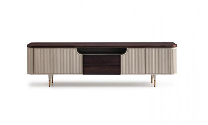 Sideboard TV Stänner RTV Lowboard Holz Beige Modern Dësch Wunnzëmmer