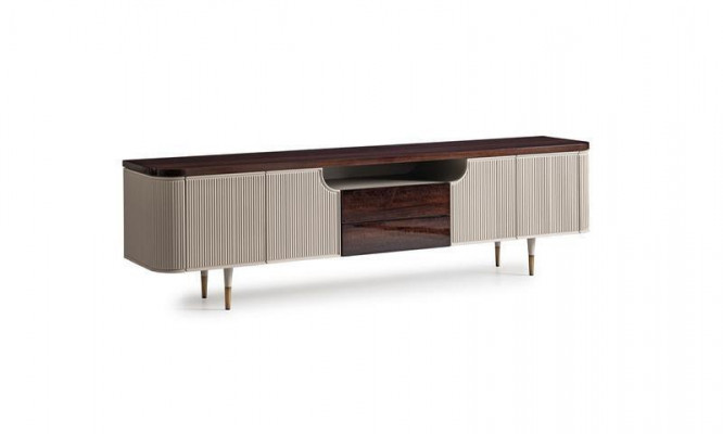 Sideboard TV Stänner RTV Lowboard Holz Beige Modern Dësch Wunnzëmmer