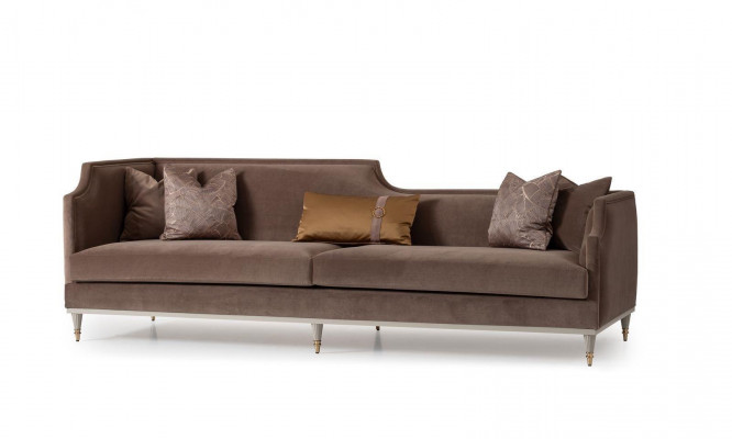 Stoffsofa Véiersëtzer Sofa 4 Sëtzer Brong Sofas Wunnzëmmer Polstersofa