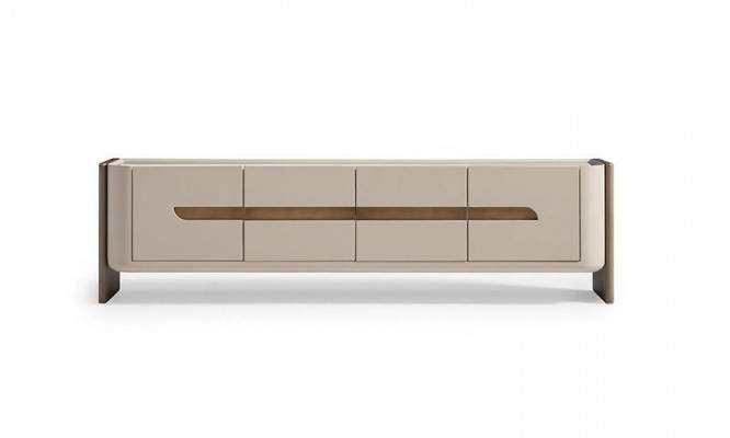 Sideboard RTV Lowboard TV Ständer Beige Holz Wunnzëmmer Schaf Modern