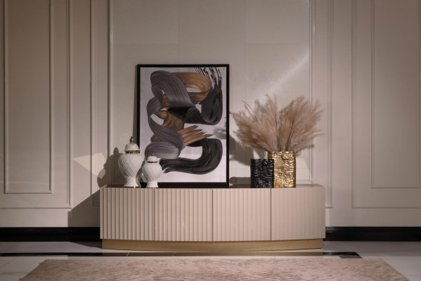 Sideboard Anrichte Schaf Holzschaf Holz Beige Wunnzëmmer