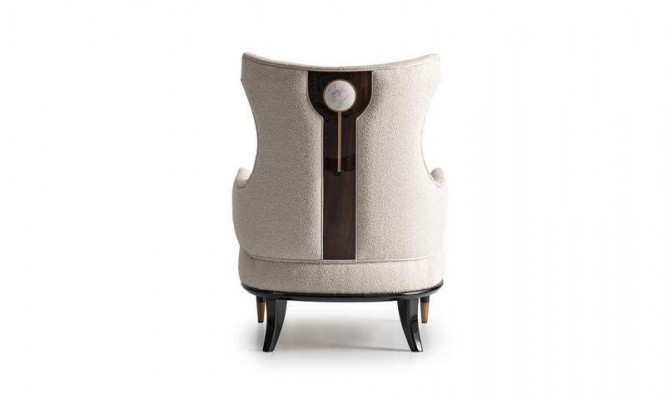 Luxuriéis moderne Oueresessel Sessel Eenzelsëtz Luxus Beige Stoff Modern Wunnzëmmer