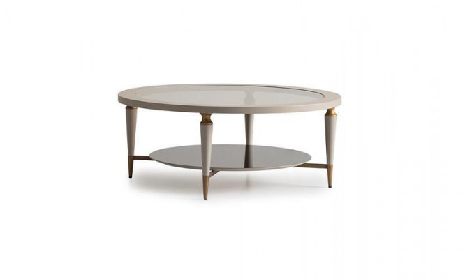 Setzdaach Niewendaach Kaffisdësch Sofadësch Glas Wunnzëmmer Beige