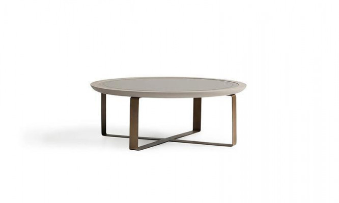 Couchtisch Modern Bäistelltisch Kaffisdësch Sofadësch Beige Metall