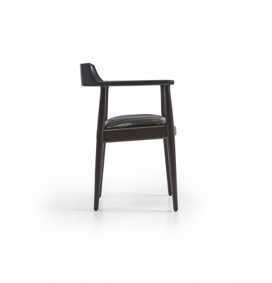 Iesszëmmer Design Stull mat Aarmleeën Neien Miwwel Sëtz Schwaarz Holsstull