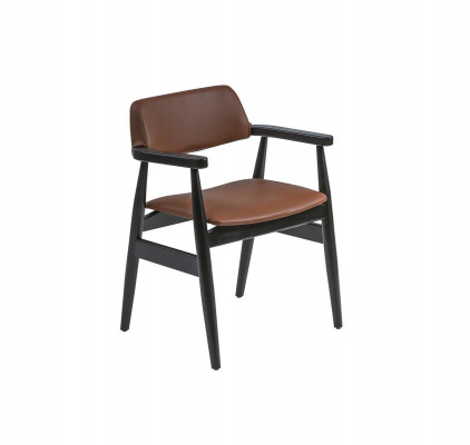 Design Aarmlehnstull Iesszëmmer Schwaarz Miwwelen Holzstull Nei Sëtz