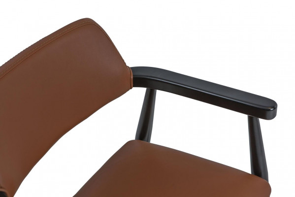 Design Aarmlehnstull Iesszëmmer Schwaarz Miwwelen Holzstull Nei Sëtz