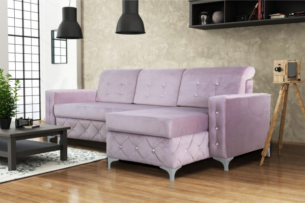 Ecksofa Samt Couch Schloofsofa Luxus Miwwel Wunnlandschaft Sofa L-Form Polster Nei
