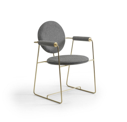 Iesszëmmerstull Designer Stull mat Armlehnen Modern Miwwel Polsterstull